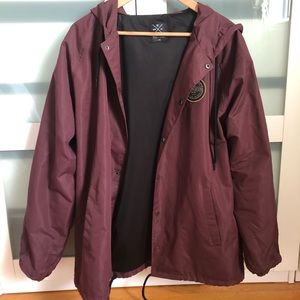 Maroon rain coat - never worn so in very good shape!